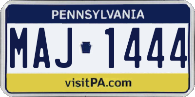 PA license plate MAJ1444