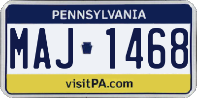 PA license plate MAJ1468