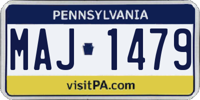 PA license plate MAJ1479