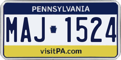 PA license plate MAJ1524