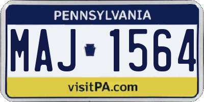 PA license plate MAJ1564