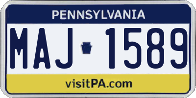 PA license plate MAJ1589