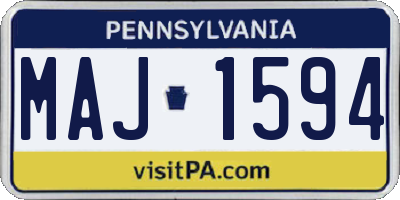 PA license plate MAJ1594