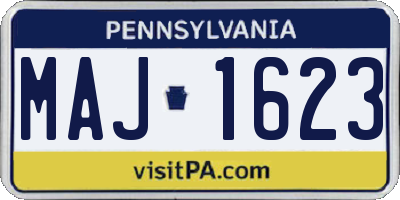 PA license plate MAJ1623