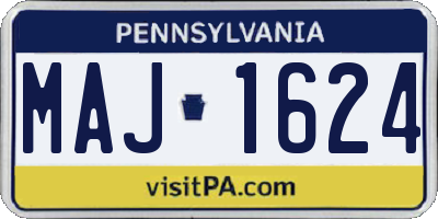 PA license plate MAJ1624