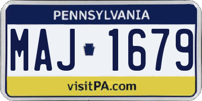 PA license plate MAJ1679