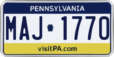 PA license plate MAJ1770