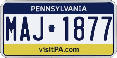 PA license plate MAJ1877