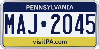 PA license plate MAJ2045