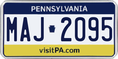 PA license plate MAJ2095