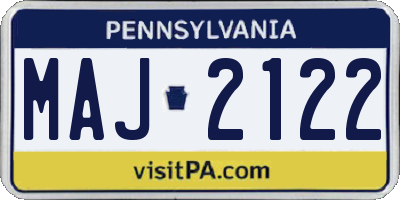 PA license plate MAJ2122