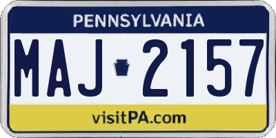 PA license plate MAJ2157