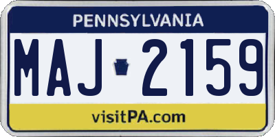 PA license plate MAJ2159
