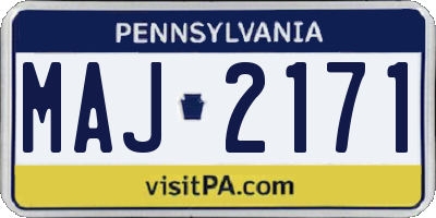 PA license plate MAJ2171