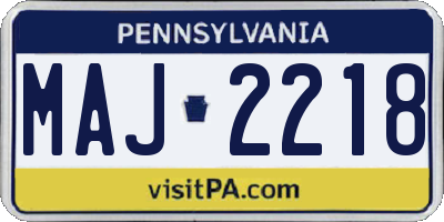 PA license plate MAJ2218