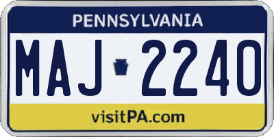 PA license plate MAJ2240