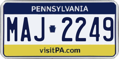 PA license plate MAJ2249