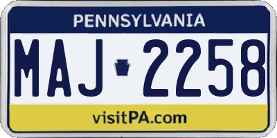 PA license plate MAJ2258