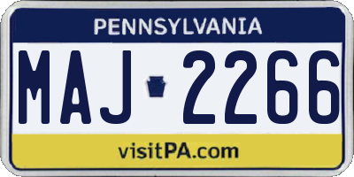 PA license plate MAJ2266