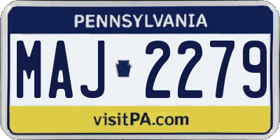 PA license plate MAJ2279