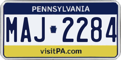 PA license plate MAJ2284