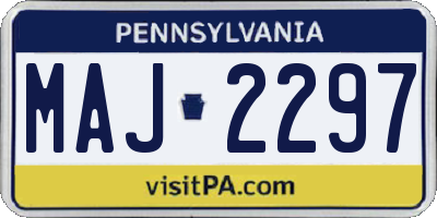 PA license plate MAJ2297