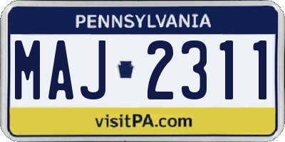 PA license plate MAJ2311