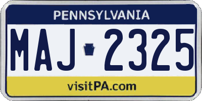 PA license plate MAJ2325