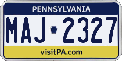 PA license plate MAJ2327