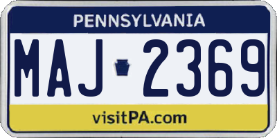 PA license plate MAJ2369