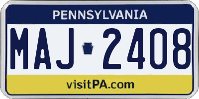 PA license plate MAJ2408