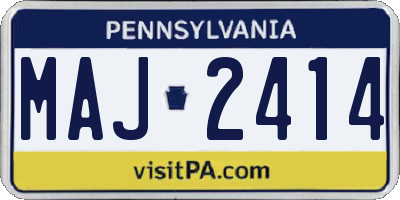 PA license plate MAJ2414