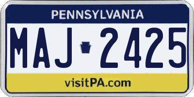 PA license plate MAJ2425