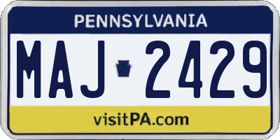 PA license plate MAJ2429