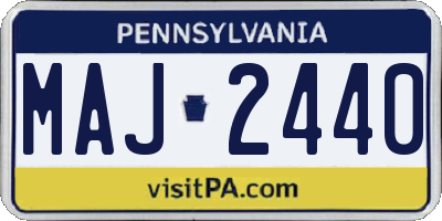 PA license plate MAJ2440
