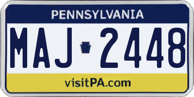 PA license plate MAJ2448