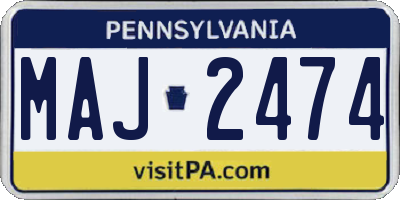 PA license plate MAJ2474