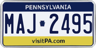 PA license plate MAJ2495