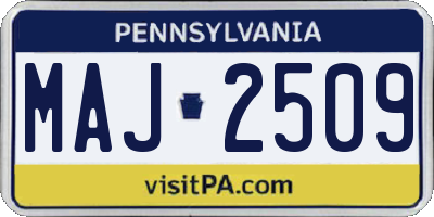 PA license plate MAJ2509