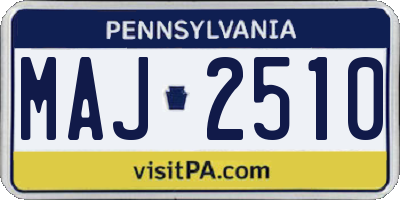 PA license plate MAJ2510
