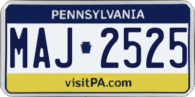 PA license plate MAJ2525