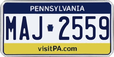 PA license plate MAJ2559