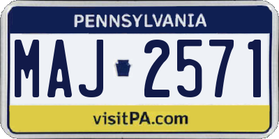 PA license plate MAJ2571