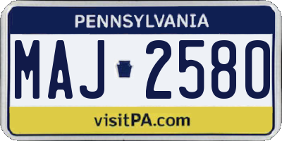 PA license plate MAJ2580