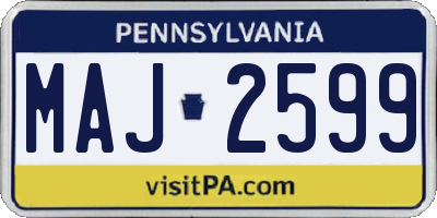 PA license plate MAJ2599