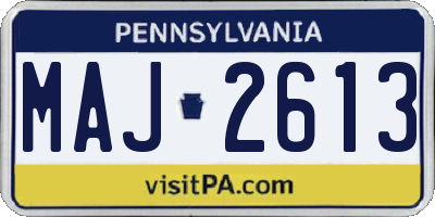 PA license plate MAJ2613