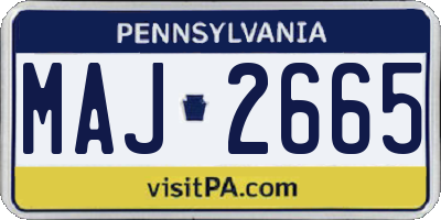 PA license plate MAJ2665