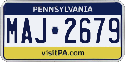 PA license plate MAJ2679