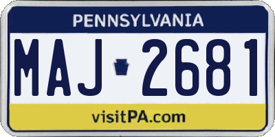 PA license plate MAJ2681