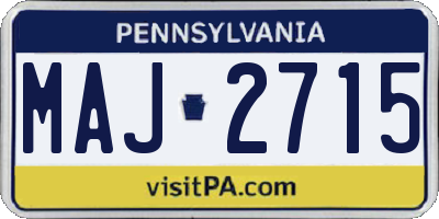 PA license plate MAJ2715